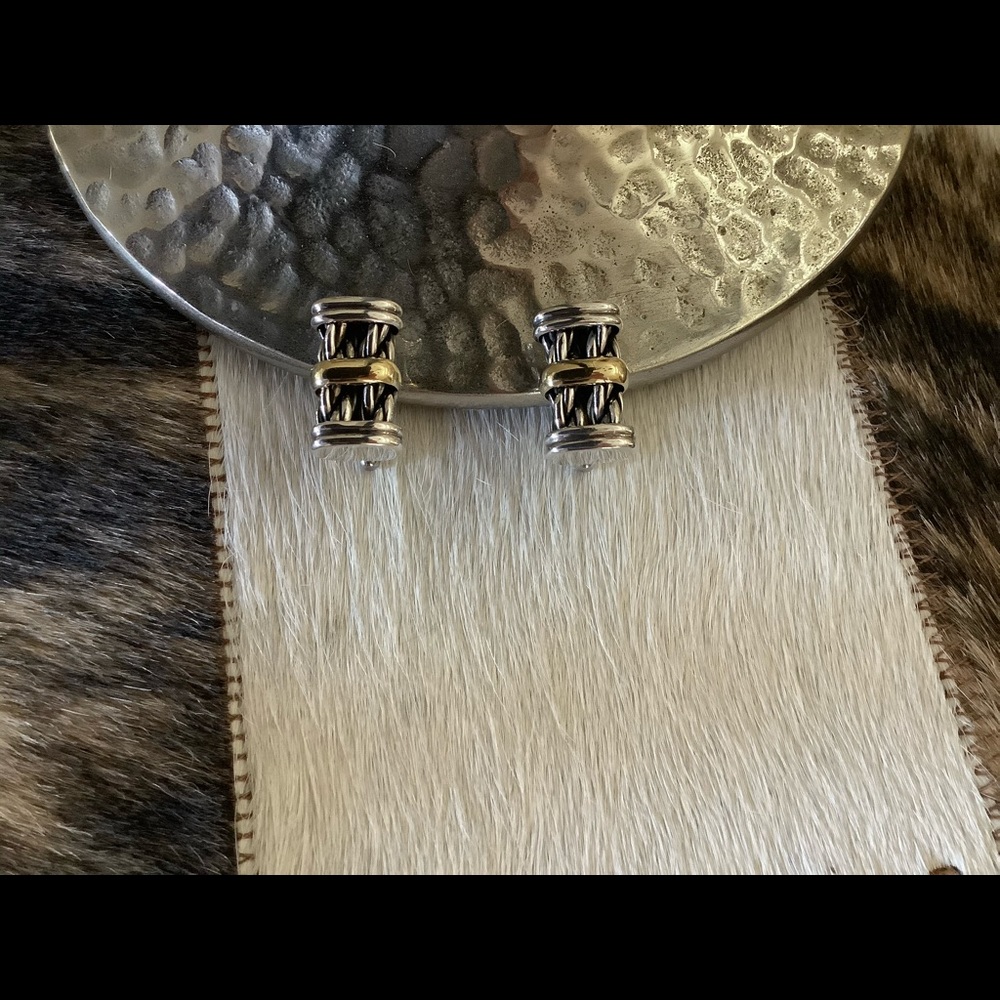 Authentic David Yurman 18K & SS Rope Cufflinks - Picture 5 of 6